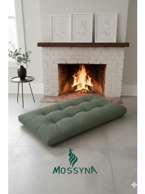 Mossyna Premium Yer Minderi / Petek Önü / Şömine Önü / Boncuk Silikon Dolgulu Minder 1'li 60X100 Ebat
