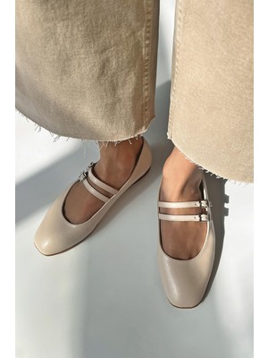 Straswans Elvira   Kadın  Kemer  Detay  Deri  Babet Bej