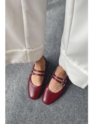 Straswans Elvira   Kadın  Kemer  Detay  Deri  Babet Bordo