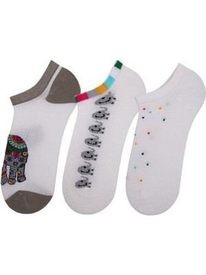Bross Etnik Fil Desen Bayan 3lü Sneaker ONL-02733