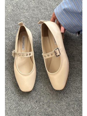 Straswans Jules  Kadın  Kemer  Detay  Deri  Babet Bej