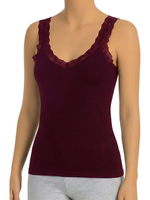 Öts Kadın Atlet Omuz Dantelli (%96 Pamuk - %4 Elastan)