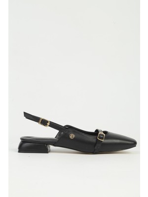 Benetton Pierre Cardin Kadın Siyah Cilt Babet PC-55791