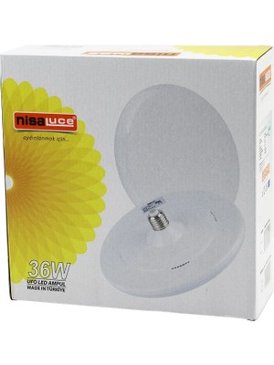 Shopwave Nisaluce EAMP-063/KB 36W E27 Ufo Tipi LED Lamba Ampul Kristal Desenli Mika Pls.kapak 6400K - 3240LÜMEN (5047)