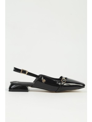 Benetton Pierre Cardin Kadın Siyah Rugan Babet PC-55791