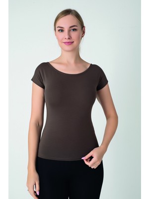 Confeo Kadın Modal Çıkma Kol T-Shırt C801-031