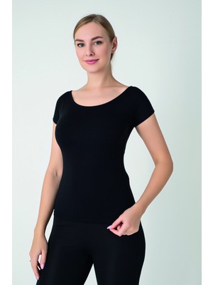 Confeo Kadın Modal Çıkma Kol T-Shırt C801-031