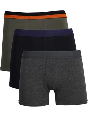 Beruflic Erkek Penye 3'lü Boxer Siyah-Haki-Lacivert