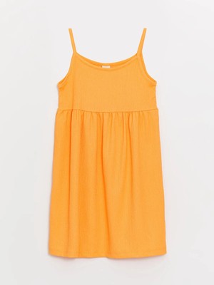 Lc Waikiki Yeni Sezon Kare Yaka Askılı Kız Çocuk Elbise