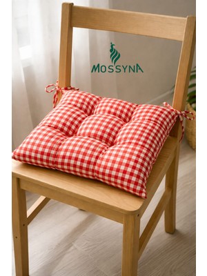 Mossyna Premium Duck Bezi Pötikareli 40X40 Minder Boncuk Silikonlu Sandalye Minderi 1 Adet