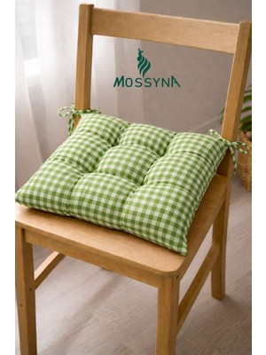 Mossyna Premium Duck Bezi Pötikareli 40X40 Minder Boncuk Silikonlu Sandalye Minderi 1 Adet