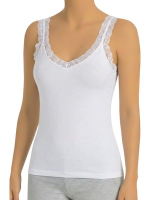 Öts Kadın Atlet Omuz Dantelli (%96 Pamuk - %4 Elastan)