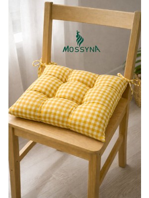 Mossyna Premium Duck Bezi Pötikareli 40X40 Minder Boncuk Silikonlu Sandalye Minderi 1 Adet