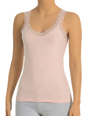 Öts Kadın Atlet Omuz Dantelli (%96 Pamuk - %4 Elastan)