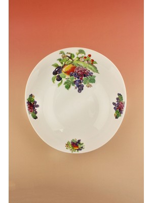 Bursa Porselen Dekor Grapes Porselen Salata Kasesi