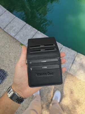 Visso 657 Hakiki Dana Derisi Mıknatıslı  Bay Bayan Kartlık Çanta Cüzdan Şık El Çantası