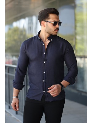 Etiler Collection Erkek Uzun Kollu Regular Sofya Keten Gömlek