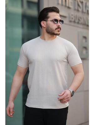 Etiler Collection Erkek Kısa Kollu Zigzag Desenli T-Shirt