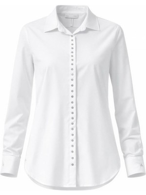 Miss Poem Kadın Beyaz Slim Fit Klasik Uzun Kollu Gömlek