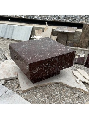 Adomar Marble Rosso Levanto Orta Sehpa