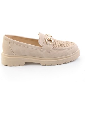 Bambi Bej  Kadın Loafer Ayakkabı K01536103737