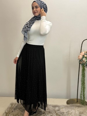 JOOQSTORE Taşlı Astarlı Tül Etek