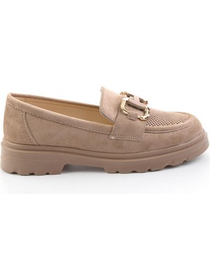 Bambi Vizon  Kadın Loafer Ayakkabı K01536104772