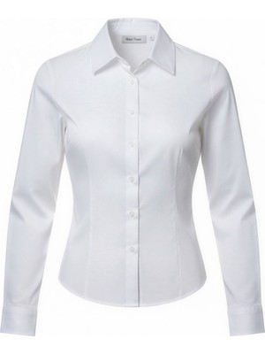 Miss Poem Kadın Beyaz Slim Fit Kol Düğme Detaylı Gömlek