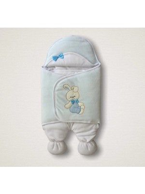 İsmiyle Al Yenidoğan Kadife Kumaş Ayıcık Nakışlı Şapkalı Kız Erkek Bebek Ayaklı Kundak Bebek Battani