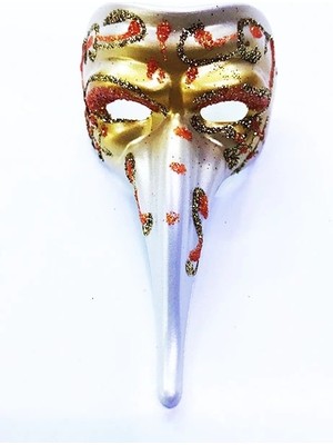 Shopwave Turuncu Renk Işlemeli Seramik Malzemeden Imal Venedik Uzun Maske Magnet (5047)