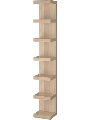 Ayaksız Duvar Rafı, Ağartılmış Meşe Görünümlü, 30X190 cm