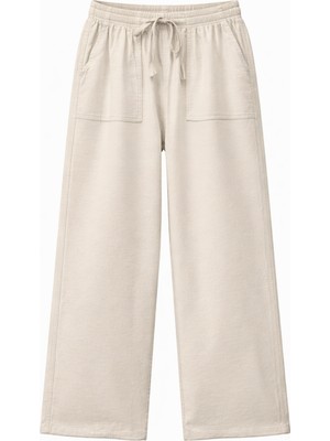 Mixray 4629 Kadın Bol Paça Yüksek Bel Viskon Palazzo Pantolon Taş