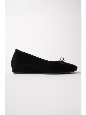 Muggo Hidden Gizli Topuklu Fiyonk Detaylı Deri Kadın Babet