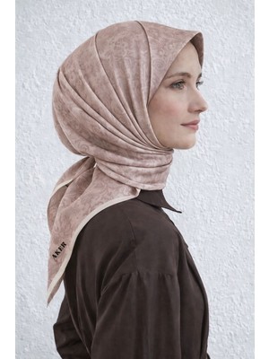 Aker Jakarlı Sura Ipek Eşarp 7208407 - 433 SYR52998 Vizon Çiçek Armür Desen