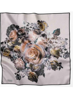 Aker Sport Eşarp Ist 6715769-912 Siyah Bej Çiçek Desen