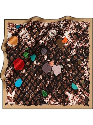 Cacharel Tivil Ipek Eşarp Ist 8441313- 911 Yeşil Karışık Desen