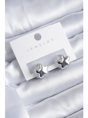 Butik Mey Ithalat® Gümüş Renk Yıldız Model Yıldız Model Pirinç Kadın Küpe