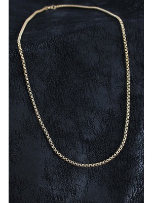 Shopwave 316L Çelik Örme Zincir Model Gold Renk Erkek Kolye
