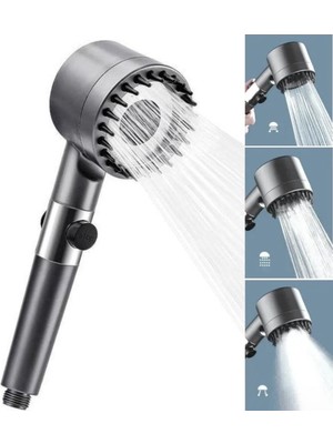 Norino Buffer® 3 Kademeli Turbo Basınçlı Masaj Başlıklı Silikon Fırçalı Duş Başlığı – Yüksek Basınçlı Su Tasarruflu Duş Başlığı