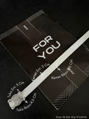 Fiori 2 Cm Yazılı Tokalı Kadın Pantolon Kemeri, Ceket Kemeri, Elbise Kemeri, Gömlek Kemeri