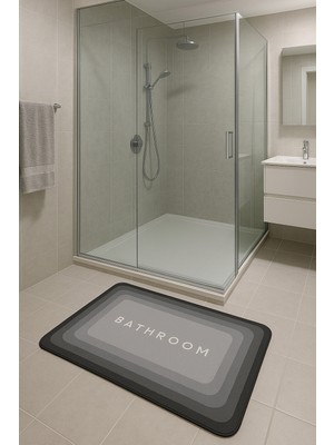 ALMITAL Tappetino Süper Su Emici Kaymaz Tabanlı Banyo Paspası 60x39 cm