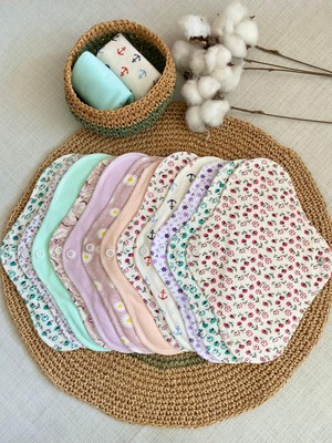 ECOSOFT Yıkanabilir Doğal Kadın Pedi Normal 12'li Pamuk ve Bambu