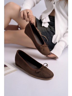 Muggo Hidden Gizli Topuklu Fiyonk Detaylı Deri Kadın Babet