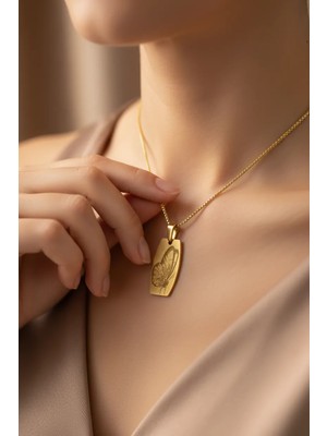 Medo E-Konsept Kelebek Motifli Altın Kaplama Çelik Künye Kolye Kadınlara Özel Son 3 Adet