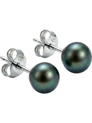 Siyah Doğal Inci Küpe