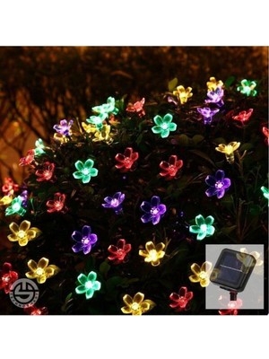 Norino Solar 30 Ledli Çiçekli Rgb Bahçe Aydınlatma Dekorasyon Güneş Enerjili