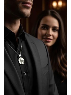 Medo E-Konsept ♈ Koç Burcu Gücünü Boynunda Taşı | CNC Kazımalı Gümüş Kaplama Kolye-Son 2 Adet