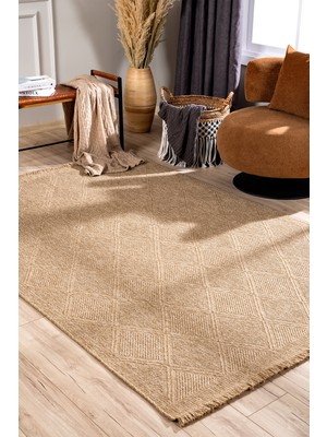 Fibra Natural Halı Kilim Salon Oturma Odası Yolluk Yatak Odası Koridor Halısı B3754A
