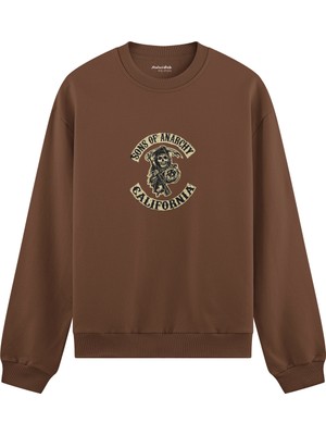 The Lucid Lab Sons Of Anarchy Oversize Sweatshirt - Kahverengi