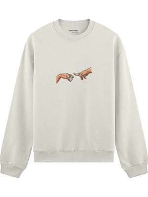 The Lucid Lab The Creation Of Chill Oversize Sweatshirt - Beyaz